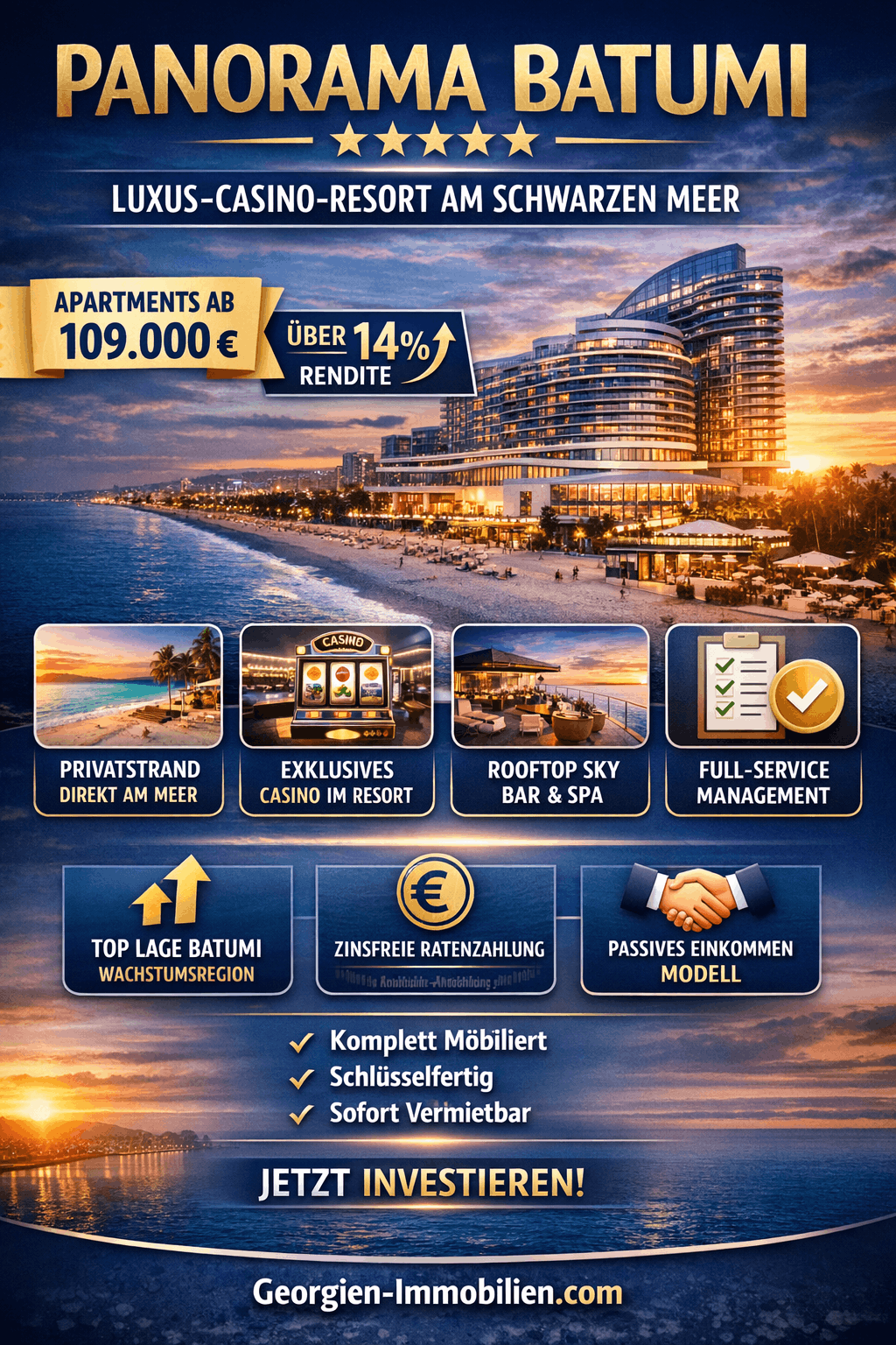 Panorama Batumi Casino Resort Investment Georgien Infografik Panorama Batumi Casino Resort Investment Georgien Infografik
