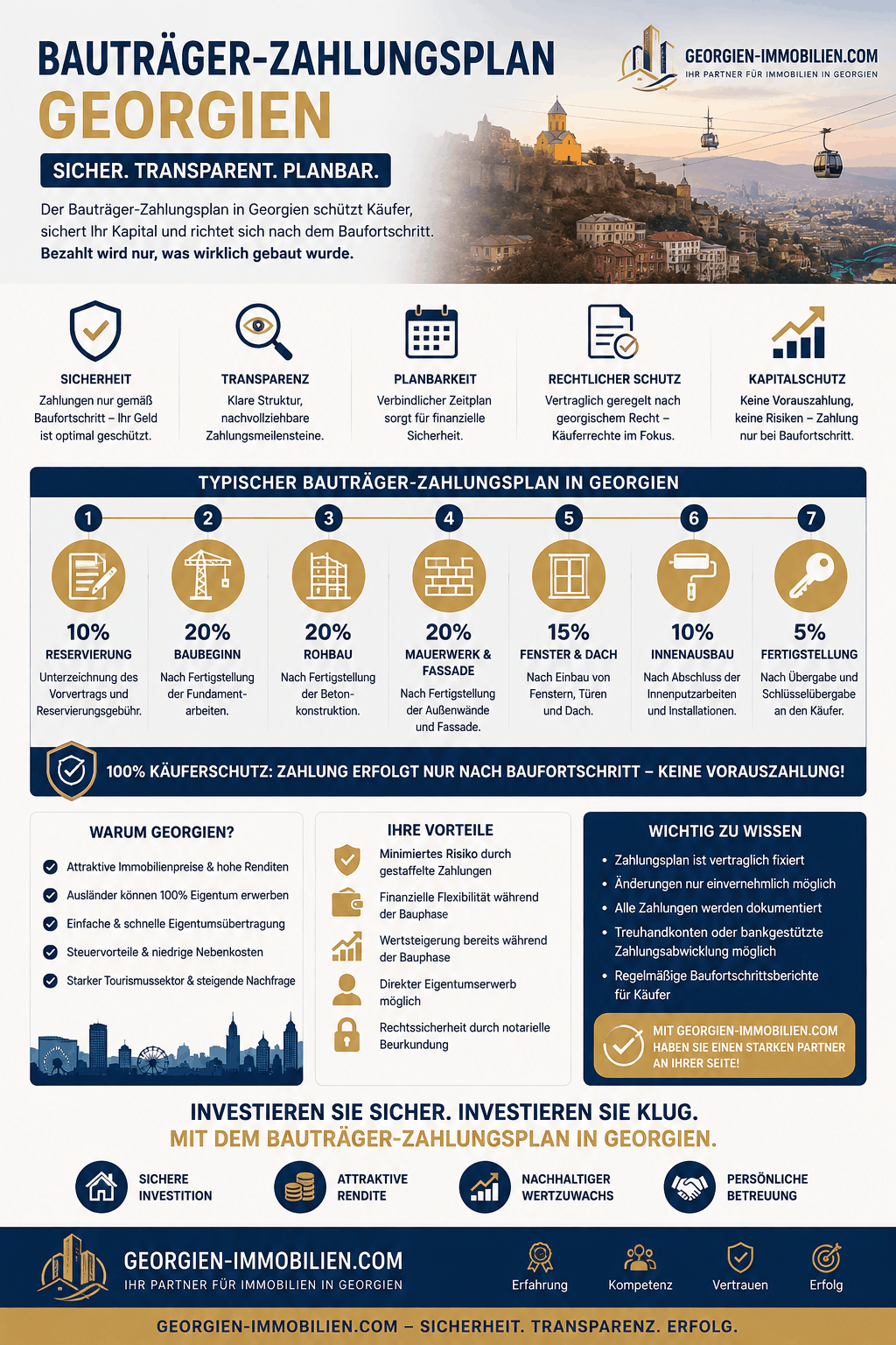 Bauträger-Zahlungsplan Georgien Infografik Bauträger-Zahlungsplan Georgien Infografik