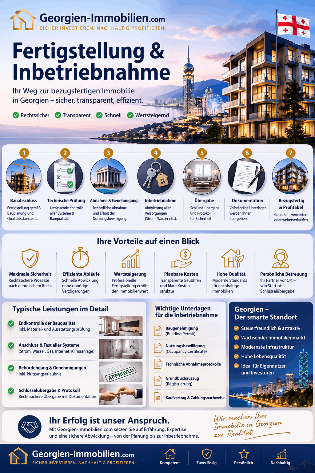 Fertigstellung und Inbetriebnahme von Immobilien in Georgien Infografik Fertigstellung und Inbetriebnahme von Immobilien in Georgien Infografik
