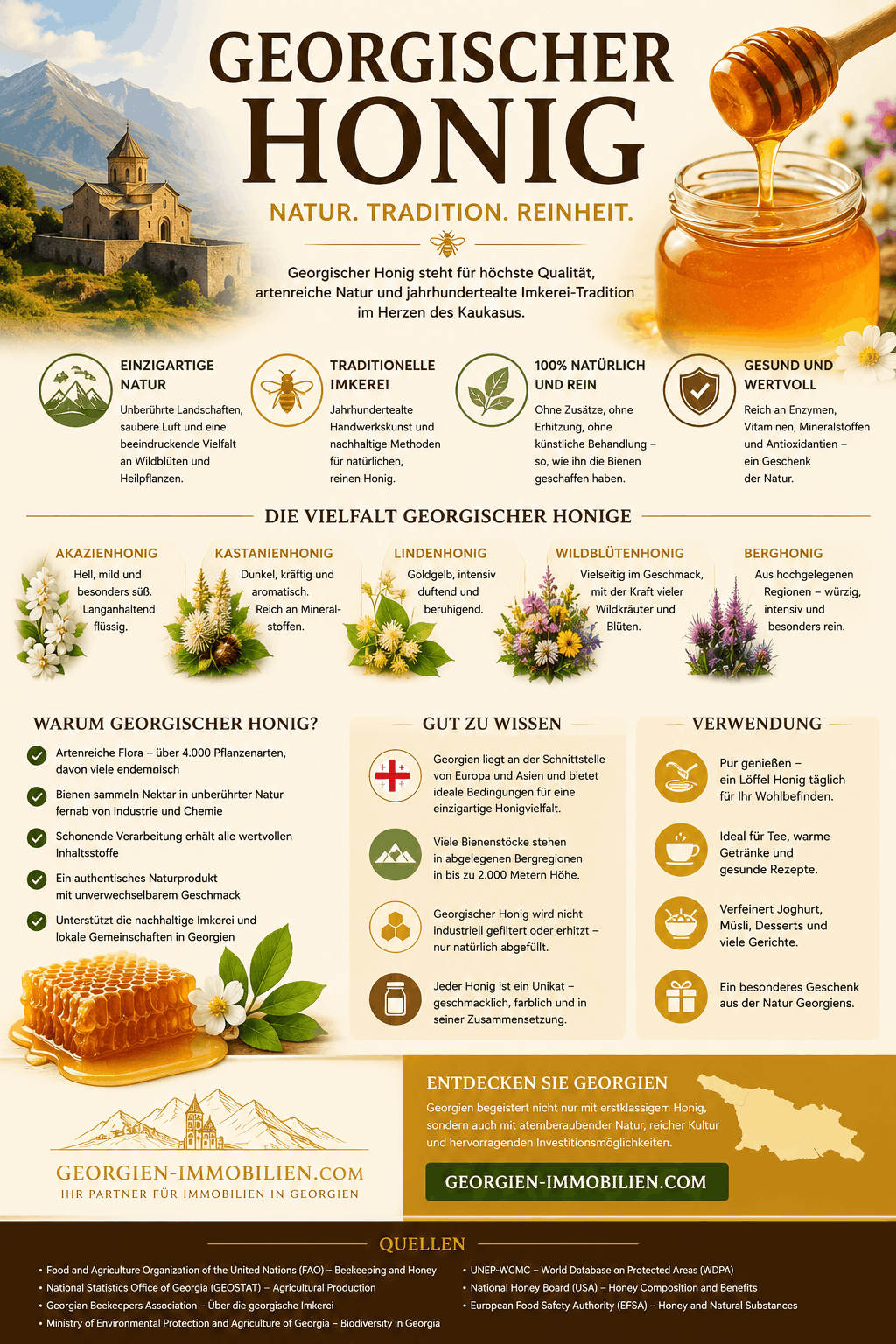 Georgischer Honig Infografik Georgischer Honig Infografik
