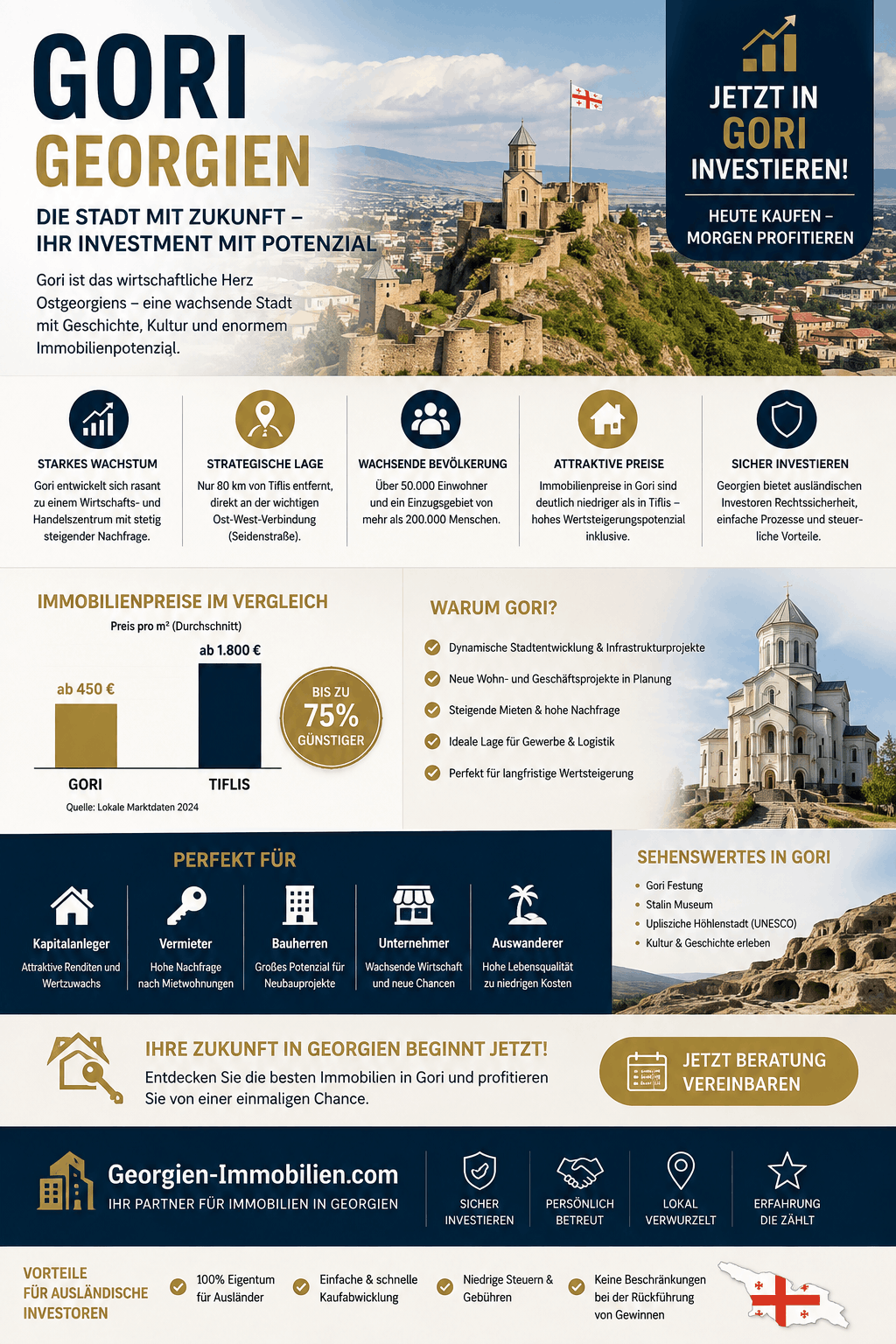 Gori Georgien Infografik Gori Georgien Infografik