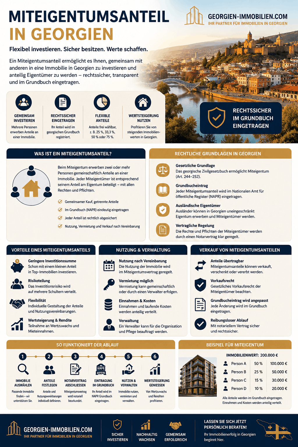 Miteigentumsanteil in Georgien Infografik Miteigentumsanteil in Georgien Infografik
