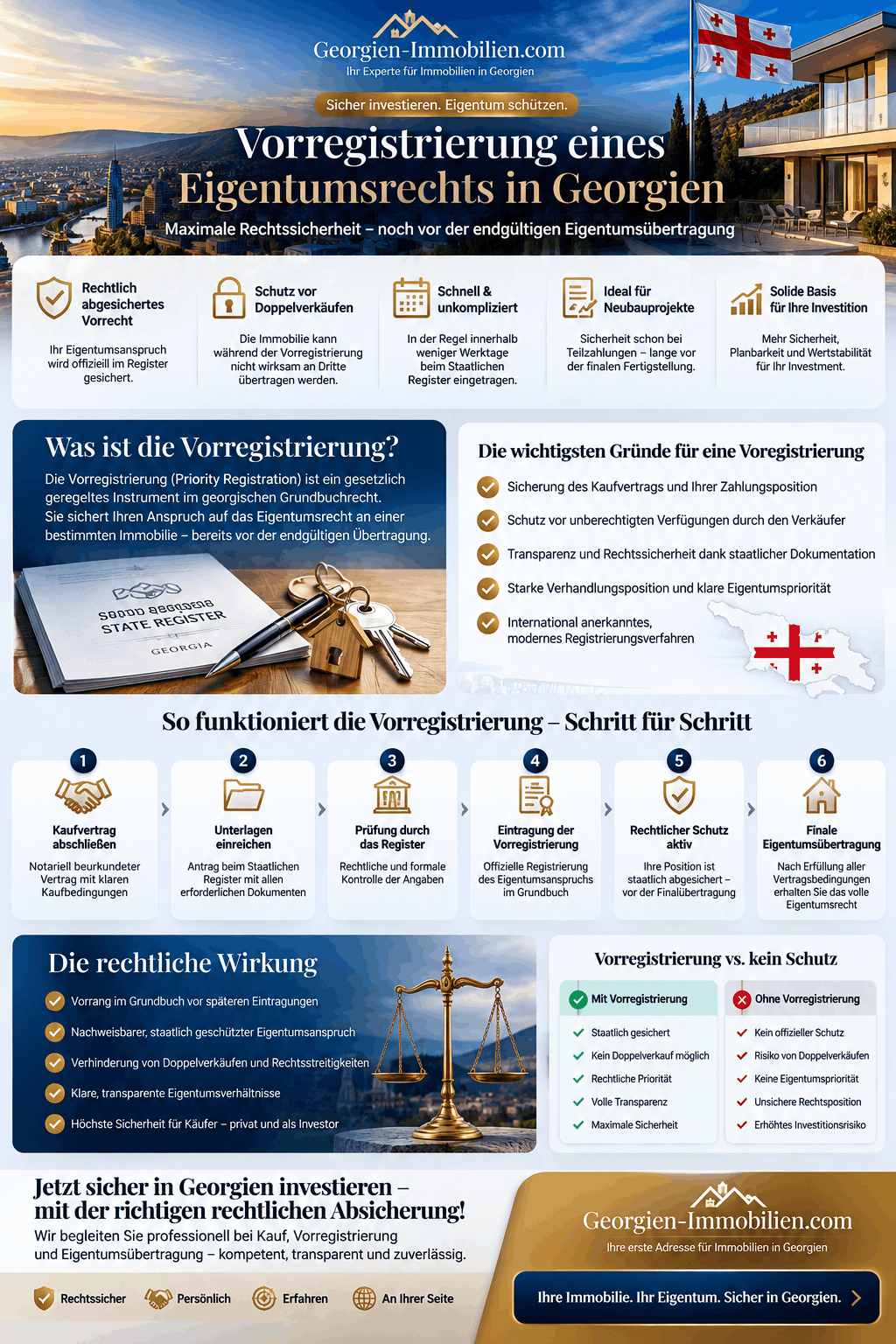 Vorregistrierung eines Eigentumsrechts in Georgien Infografik Vorregistrierung eines Eigentumsrechts in Georgien Infografik