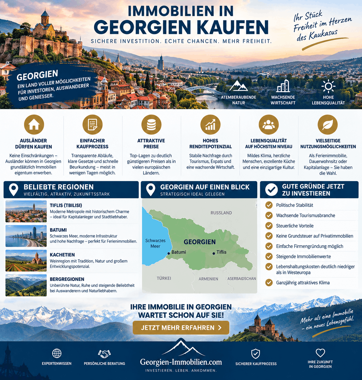 Immobilien in Georgien kaufen: Infografik Immobilien in Georgien kaufen: Infografik